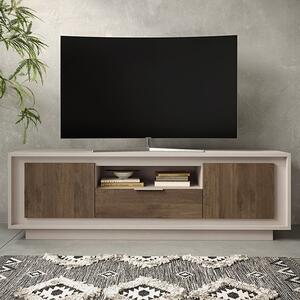 Soller Wooden TV Stand 2 Doors 1 Drawer In Cashmere Walnut