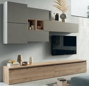 Caxias Wooden Entertainment Unit In Clay And Cadiz Oak