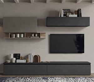 Chios Wooden Entertainment Unit In Clay Cadiz Oak And Lava