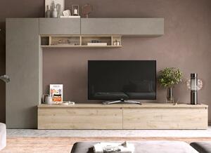 Destin Wooden Entertainment Unit In Clay And Cadiz Oak