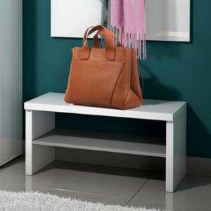 Noah High Gloss Hallway Seating Bench In White And Anthracite