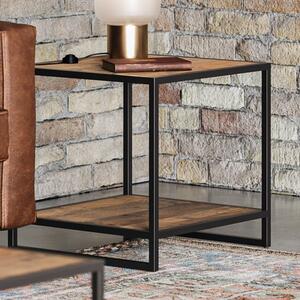 Olbia Wooden Lamp Table Open With Undershelf In Oak