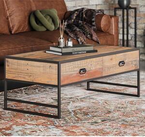 Olbia Wooden Coffee Table With 4 Drawers In Oak