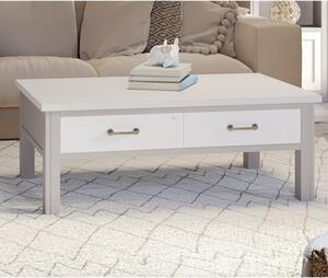 Gilford Wooden Coffee Table With 4 Drawers In Grey