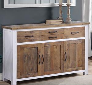 Savona Wooden Sideboard With 3 Doors 4 Drawers In White