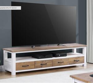 Savona Wooden TV Stand Wide With 4 Drawers In Oak And White