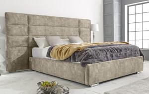 Sanford Marble Effect Fabric Small Double Bed In Oatmeal