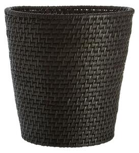 Denver Rattan Waste Basket In Black