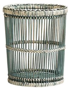 Frisco Rattan And Bamboo Washed Waste Bin In Rustic Grey