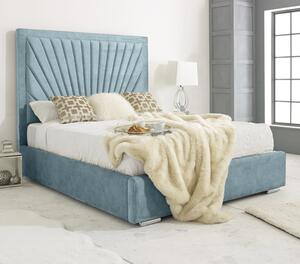 Darwin Plush Velvet Double Bed In Duck Egg