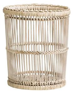 Frisco Rattan And Bamboo Washed Waste Bin In Rustic White