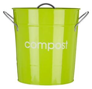 Milan Metal Compost Bin In Lime Green