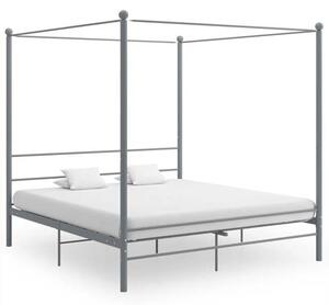 Fallon Metal Canopy Super King Size Bed In Grey