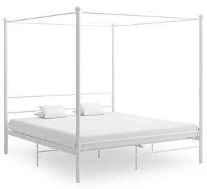 Fallon Metal Canopy Super King Size Bed In White