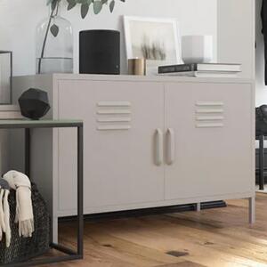 Berlin Metal Storage Cabinet Wide In 2 Doors In Taupe