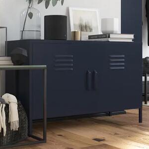 Berlin Metal Storage Cabinet Wide In 2 Doors In Navy