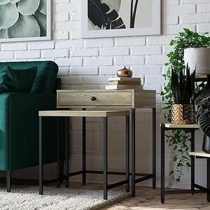 Terrell Wooden Nesting Side Tables In Linseed Oak