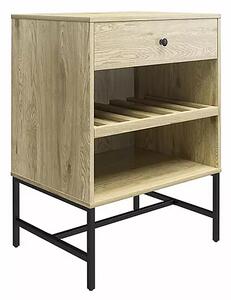 Terrell Wooden Side Table With 1 Drawer In Linseed Oak