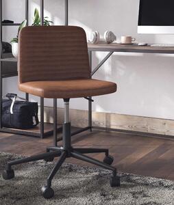 Celina Swivel Faux Leather Home And Office Chair In Camel