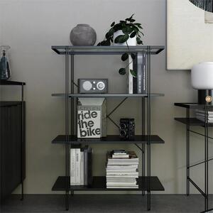 Warren Wooden Bookcase With 4 Shelves In Black