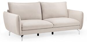 Lacey Fabric 3 Seater Sofa In Beige With Chrome Metal Legs