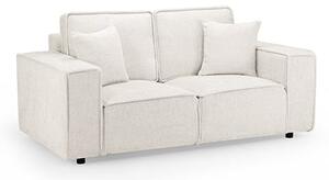 Mack Fabric 2 Seater Sofa In Cream With Black Wooden Feets