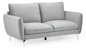 Lacey Fabric 2 Seater Sofa In Grey With Chrome Metal Legs