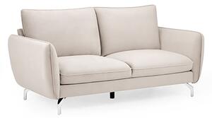 Lacey Fabric 2 Seater Sofa In Beige With Chrome Metal Legs