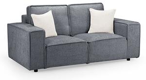 Mack Fabric 2 Seater Sofa In Slate With Black Wooden Feets