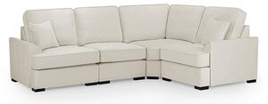 Frisco Fabric Right Hand Corner Sofa In Beige With Wooden Feets