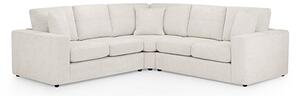 Carlton Fabric Large Corner Sofa In Cream With Wooden Feets