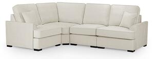 Frisco Fabric Left Hand Corner Sofa In Beige With Wooden Feets