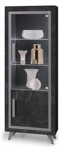 Sarver High Gloss Display Cabinet Left Hand 1 Door In Black LED