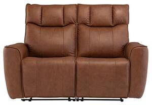 Dessel Faux Leather Electric Recliner 2 Seater Sofa In Tan