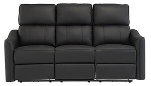 Carlton Faux Leather Electric Recliner 3 Seater Sofa In Black