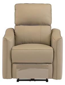 Carlton Faux Leather Electric Recliner Armchair In Taupe