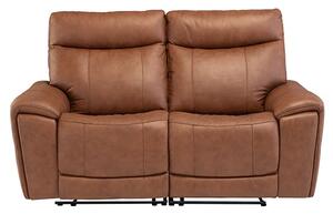 Deland Faux Leather Electric Recliner 2 Seater Sofa In Tan