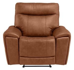 Deland Faux Leather Electric Recliner Armchair In Tan