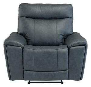 Deland Faux Leather Electric Recliner Armchair In Blue