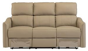 Carlton Faux Leather Electric Recliner 3 Seater Sofa In Taupe