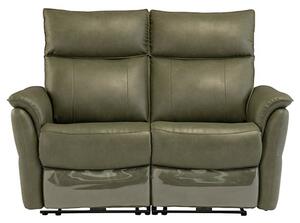 Canyon Faux Leather Electric Recliner 2 Seater Sofa In Green