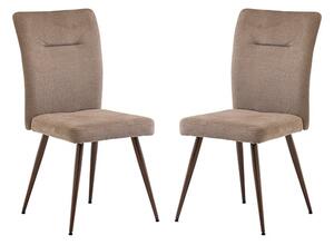 Mason Mocha Fabric Dining Chairs With Wenge Legs In Pair