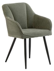 Hazen Fabric Dining Chair In Mint Green With Black Legs