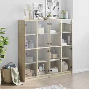 Penrith Wooden Bookcase With 16 Shelves In Sonoma Oak