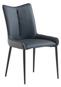 Malmo Faux Leather Dining Chair In Teal With Black Legs