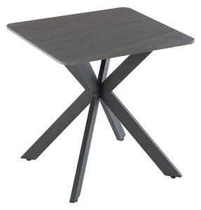 Marion Sintered Stone End Table In Sand Black With Black Legs