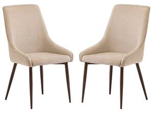 Jasper Ivory Fabric Dining Chairs With Wenge Legs In Pair