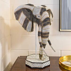 Alton Resin Elephant Bust Sculpture In brown and beige