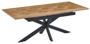 Parker Extending Wooden Dining Table In Medium Oak Veneer