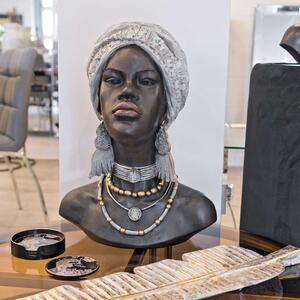 Alton Resin African Bust Large Sculpture In Antique Brown